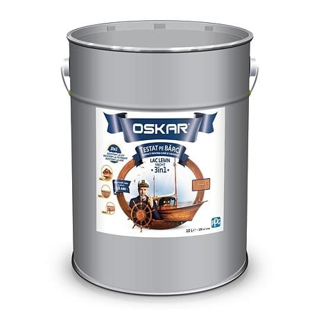 Lac pentru lemn OSKAR Lac Lemn Yacht 3 in 1, interior si exterior,  castan, 10 l