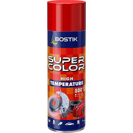 Vopsea spray rezistenta la temperaturi ridicate Bostik Super Color, rosu, mat, interior/exterior, 400 ml