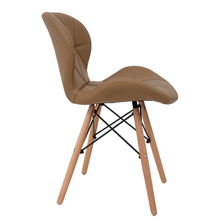 Scaun bucatarie / living Eliza, tapitat, piele ecologica, cadru de lemn, taupe, max. 110 Kg., 73 x 47 cm