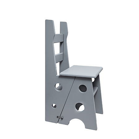 Scaun/scarita BucinMob Leddy, lemn masiv rasinoase, gri, 54.2 x 42.7 x 85 cm