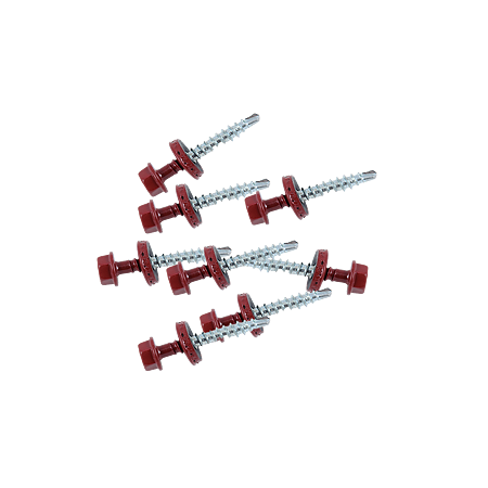 Surub autoforant pentru acoperisuri din tabla profilata, rosu RAL 3011, 4,8 x 20 mm