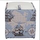 Taburet Box piele ecologica, microfibra, albastru/gri, cu depozitare, 37 x 37 x 42 cm
