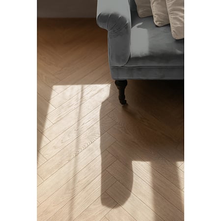 Parchet laminat 8 mm Berry Alloc Chateau+ Charme Light Natural B7505, Herringbone A, clasa de trafic 33, OmniLoc A&B, 504 x 84 mm