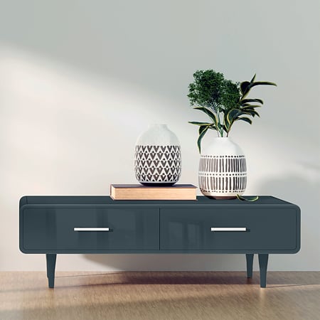 Vopsea Oskar Aqua Lucios, pentru lemn/metal/zidarie, interior/exterior, pe baza de apa, gri grafit, 0,6 l