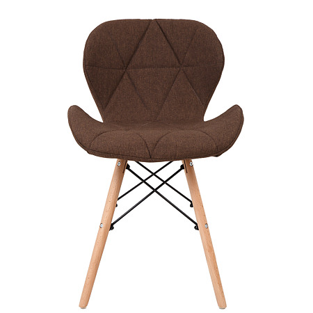 Scaun bucatarie/living Eliza, tapitat, textil, cadru de lemn, maro, max. 110 Kg, 73 x 47 cm