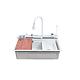 Set chiuveta multifunctionala HAUSBERG HBC-9955AB, otel inoxidabil, baterie dubla, alb, cuva perforata fructe/legume, cuva universala cu dop scurgere, tocator, 750x460x220 mm, accesorii incluse