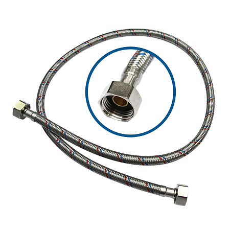 Racord Fanski, EPDM,  crom, flexibil, 1/2" interior-interior, 30 x 1000 mm