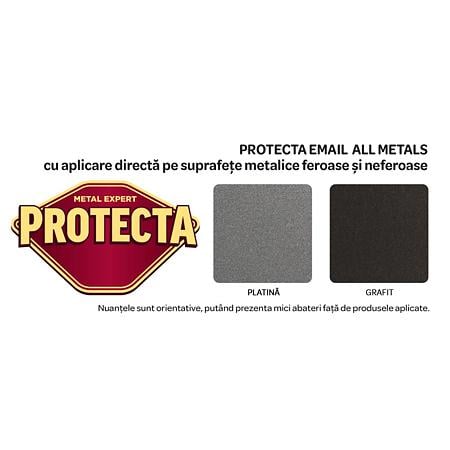 Vopsea alchidica/ email Protecta All Metals, platina, interior/exterior, 0.5L
