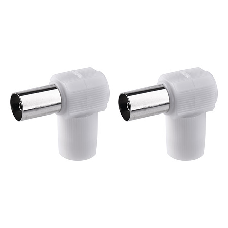Set 2 conectori antena IEC Emos, tip F, surub, in unghi