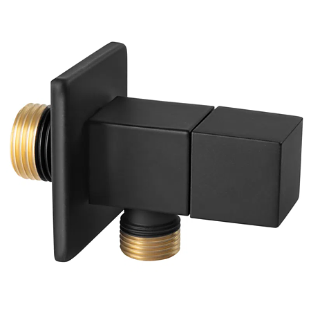 Robinet coltar Ferro Quadro Z293-BL, cu cartus ceramic, negru mat, 1/2"x3/8"