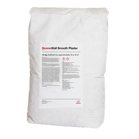 Glet de finisaj Skamol Smooth Plaster, pe baza de ciment refractar si hidroxid de calciu, alb, 15 kg
