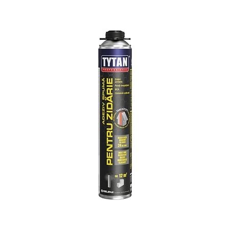 Adeziv spuma pentru zidarie, aplicare cu pistol, Tytan Professional, gri deschis, 870 ml