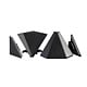 Set colturi exterioare profil inaltator blat de bucatarie, plastic, negru, 2 bucati
