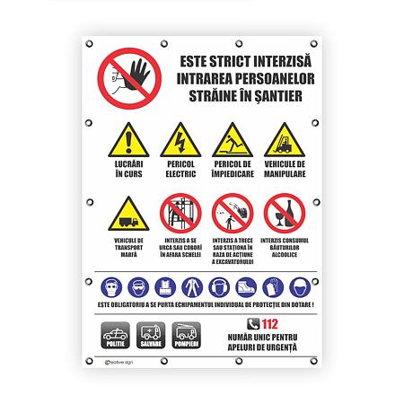 Banner Santier in lucru, PVC, 170 X 115 cm