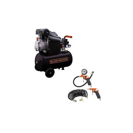 Compresor de aer Black&Decker BD 160/24, 1100 W, 8 bar, 24 L+ kit 6 accesorii