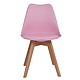 Scaun bucatarie tapitat roz Depozitul de scaune Celia, piele ecologica, cadru lemn, max. 110 kg, 48.5 x 50 x 82.5 cm