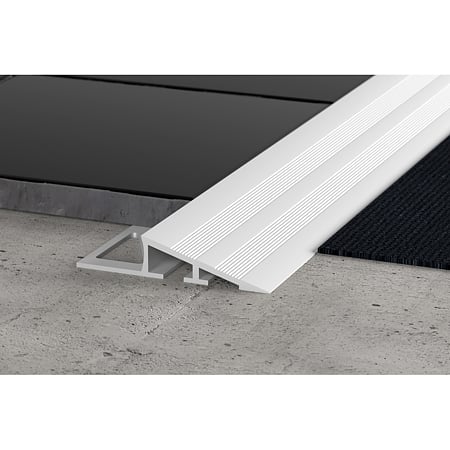 Profil rampa pentru pardoseli cu diferenta de nivel, aluminiu, prindere cu adeziv, argintiu uni, 250 cm