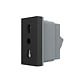 Modul priza simpla standard italian Livolo VL-FCTL16A-1WP, policarbonat, negru