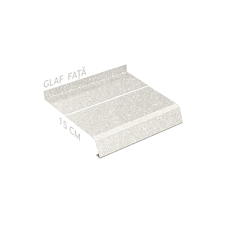 Glaf metalic exterior Caretta Briliant Z150, otel, alb, RAL 9002, 1500 x 150 mm