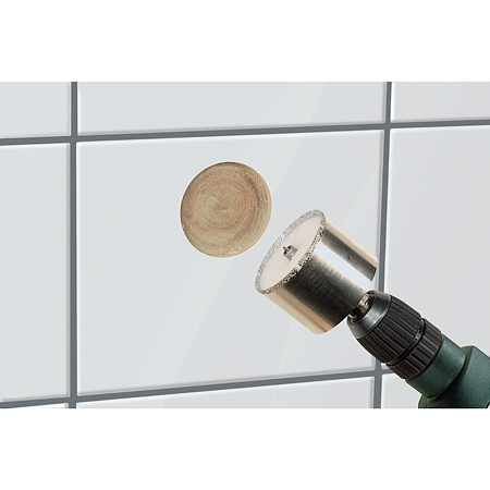 Carota diamantata Wolfcraft, pentru ceramica, cu burghiu centrare, 45 mm Carota diamantata Wolfcraft, pentru ceramica, cu burghiu centrare, 45 mm