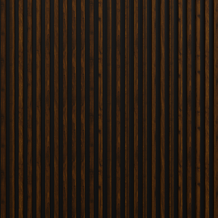 Panou decorativ Linea Slim, 3 lamele, MDF, maro alun/negru, interior, 265 x 15 cm