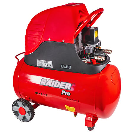 Compresor aer Raider Pro AC16, 50 l, 1.5 kW, 8 bar, 110 l/min