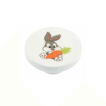 Buton rotund Sedef, model Rabbit, plastic, 40 mm