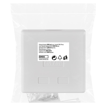 Priza dubla date Emos RJ45 UTP, alb, 1 bucata