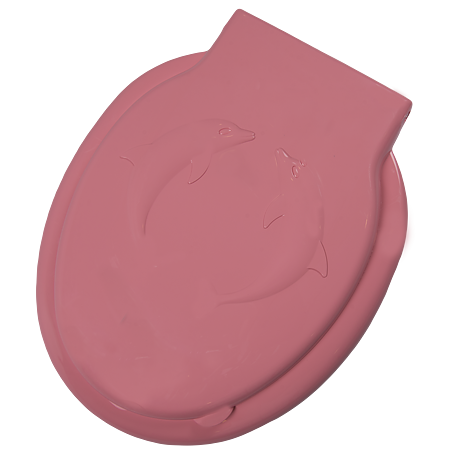 Capac pentru WC Inaplast Delfin, plastic, roz, 50 x 42 cm