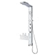 Panel de dus Ibiza DG9042, cu hidromasaj, etajera, 1 dispersor fix, 1 dispersor mobil, material corp ABS, argintiu, finisaj mat si cromat, 37,5 x 52 x 135,7 cm