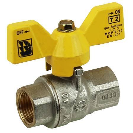 Robinet sferic gaz, alama, argintiu, interior-interior, 3/4"