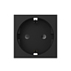Modul priza Schuko Livolo VL-FCTC16A- 2BP,  montaj ingropat, negru, 45 x 45 x 32 mm