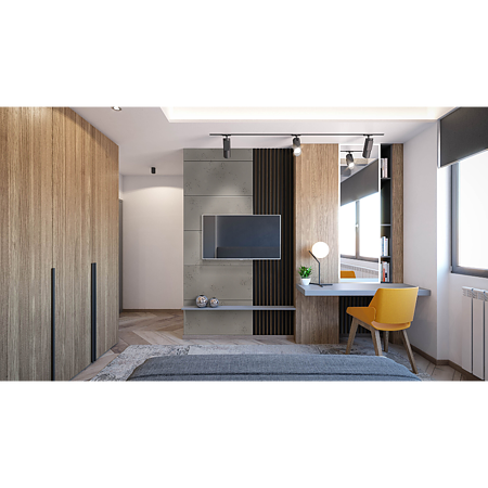 Panou decorativ Linea Slim, 1 lamela, negru, interior, 265 x 5.4 cm