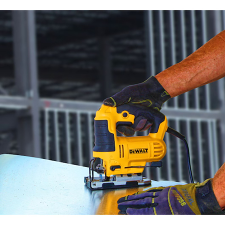 Fierastrau pendular DeWalt DWE349 cu fir, maner superior, 650 W