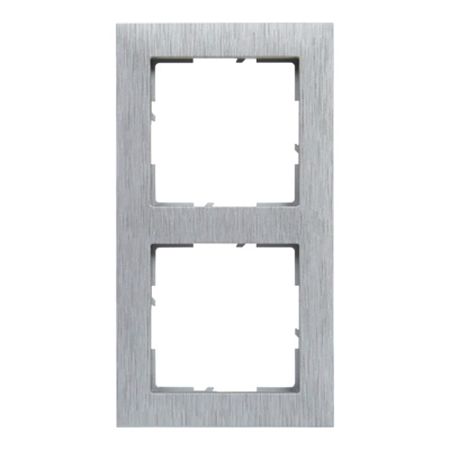 Rama de aparataj Legrand New Suno, 2 module, PVC, aluminiu periat
