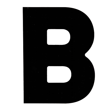 Litera B cu distantier, 13.5 x 8.5 x 0.5 cm