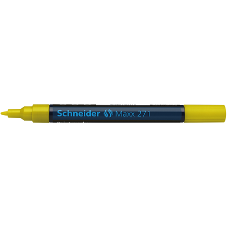 Marker permanent Schneider, varf rotund, 2 mm, cu vopsea galbena Marker permanent Schneider, varf rotund, 2 mm, cu vopsea galbena