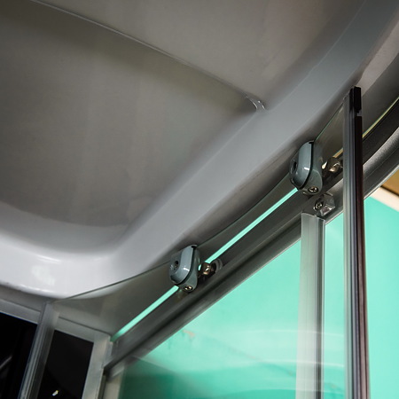 Cabina dus hidromasaj Sanotechnik PC50 , material profil aluminiu, 4mm, cadita semirotunda, 90 x 90 x 215 cm