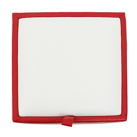 Taburet Box alb/ rosu IP, 37 x 37 x 42 cm