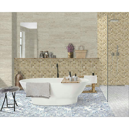Mozaic ceramic Cesarom Pavimento, rectificat, PEI IV, R10, mat, lemn, bej, 30 x 30