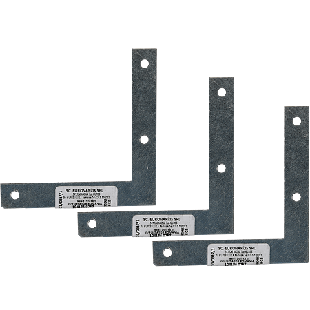 Coltar pentru mobila, otel zincat, 75 x 75 x 12 mm