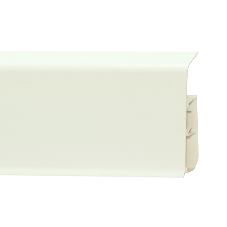 Plinta parchet PVC, alb mat, dublu canal cablu, alb mat, 2200 x 22 x 80 mm