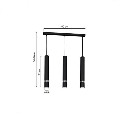 Suspensie Joker, 3xGU10, metal, negru/crom Suspensie Joker, 3xGU10, metal, negru/crom