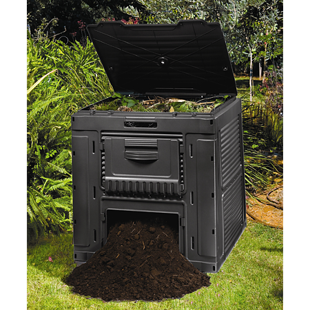 Compostor Keter E-Composter, plastic, 470 l, 79 x 79 x 79 cm, negru