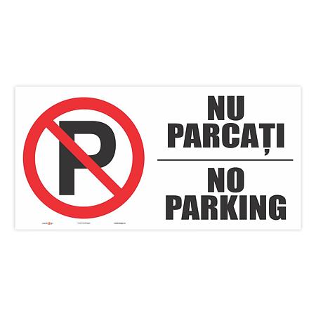 Indicator Nu parcati/No Parking, PVC, 40 x 20 cm