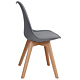 Scaun bucatarie tapitat gri Depozitul de scaune Celia, piele ecologica, cadru lemn, max. 110 kg, 48.5 x 50 x 82.5 cm
