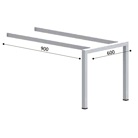 Modul extensie masa L, gri metalic, 600 x 900 x 710 mm