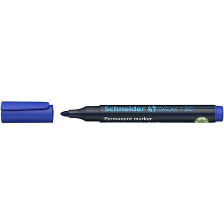 Marker permanent Schneider 130, varf rotund, 3 mm, cu vopsea albastra