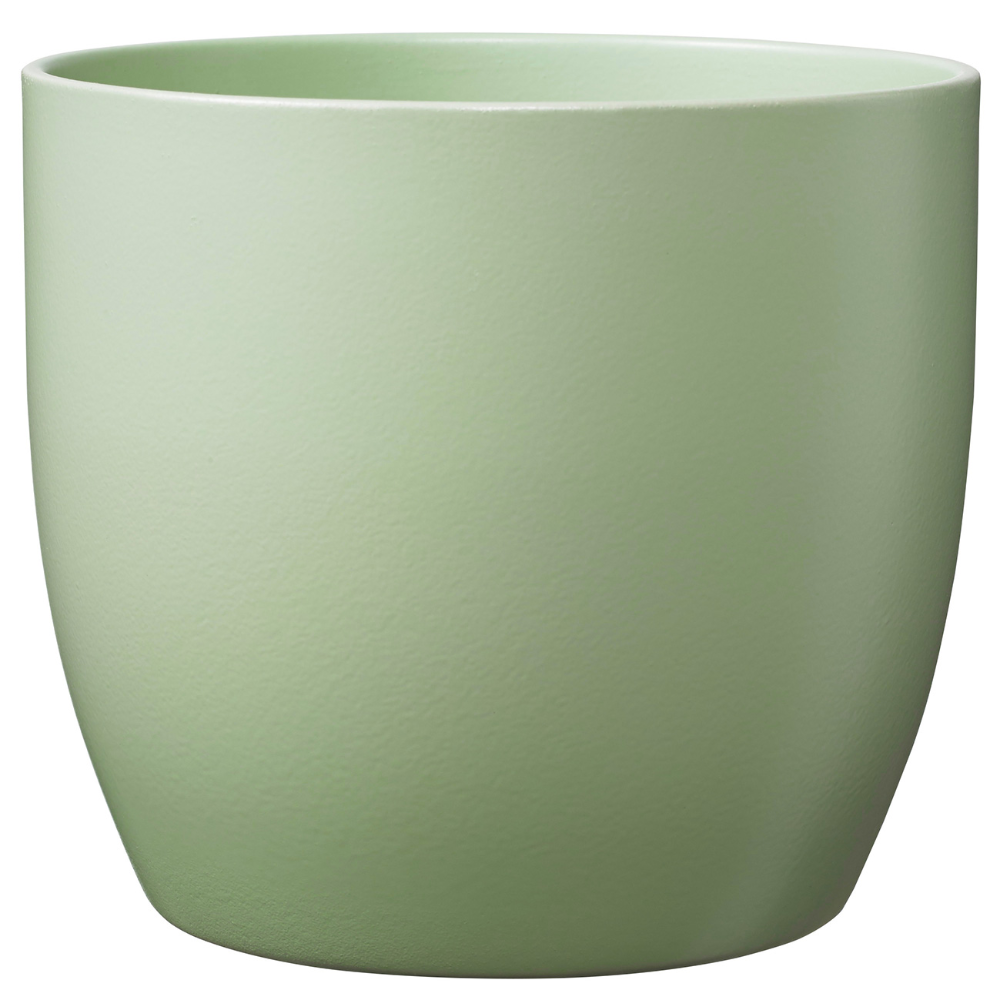 Masca ghiveci SK Basel, ceramica, verde fistic, 0.779 kg, diametru 16 cm, 15.5 cm