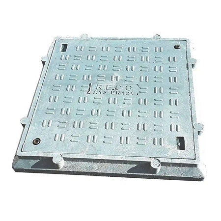 Capac cu rama pentru canalizare Reco RCFA15, polimer compozit, gri, 400 x 400 mm